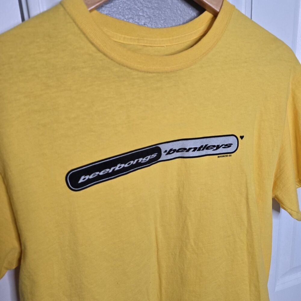 Post Malone Posty Beerbongs & Bentleys Tee Shirt Adult Sz Medium Yellow B&B